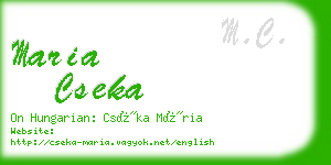 maria cseka business card